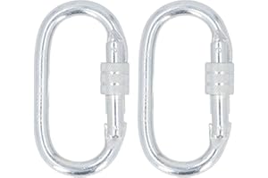 2PCS Chain Quick Links, 22KN/5000LBS Alloy Steel Locking Carabiner Heavy Duty Chain Link Connector for Towing, Swing, Outdoor