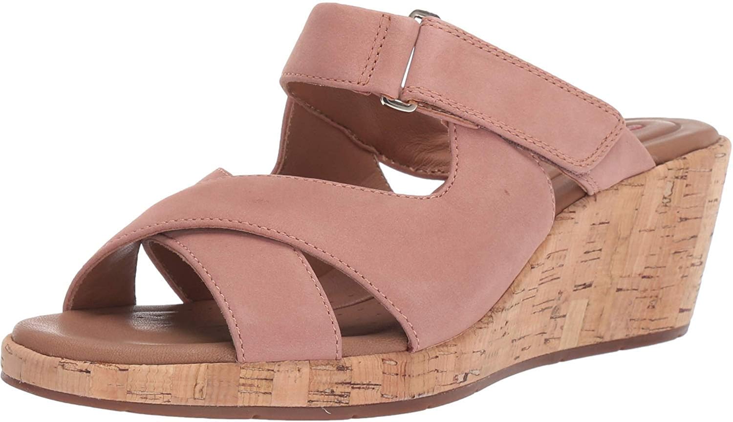 clarks pink wedge sandals