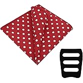 Gsyziux Polka Dots Pocket Squares for Men, Solid Color Men's Handkerchiefs with Pocket Square Holder for Party Daily Wedding (Red)