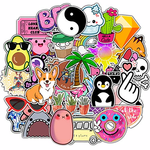 image for Feeke Cute Stickers Pack 50 Pcs Lovable Aesthetic Stickers Vinyl Decal