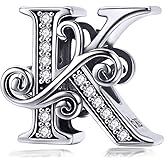 925 Sterling Silver Letter Charms for Pandora Bracelets Alphabet Initial Charms Beads Birthday Christmas Jewelry Gift for Women
