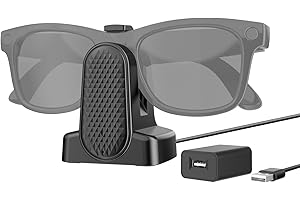 SDFGHJ Portable Charging Stand for Ray-Ban Meta Smart Glasses, Charger Stand with 3.3 ft Charging Cable USB A Charger, Charging Dock Charger Station for Wayfarer, Headliner, Skyler, Oakley Meta HSTN (Black)