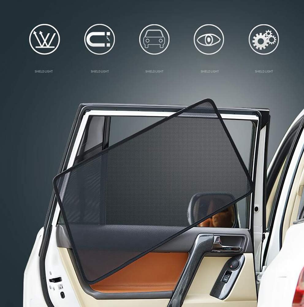 YANQI Car Window Shades Full Set of 5 Pieces - Block UV Rays -Made of Flame Retardant Fiber - Premium Quality Car Sun Shades-General Purpose
