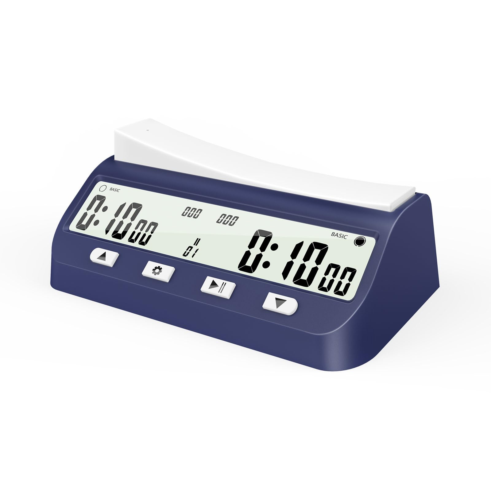 FCXJTU Digital Chess Clock Timer for Board Games with Alarm, Professional 5-in-1 Multifunction Portable On/Off Chess Clock Timer, AA Battery Included Blue