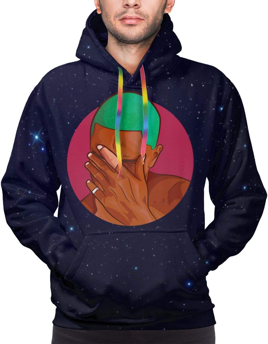 Blond Frank Ocean Men's Pullover Hoodie Sweatshirt Color Drawstring Pocket Black
