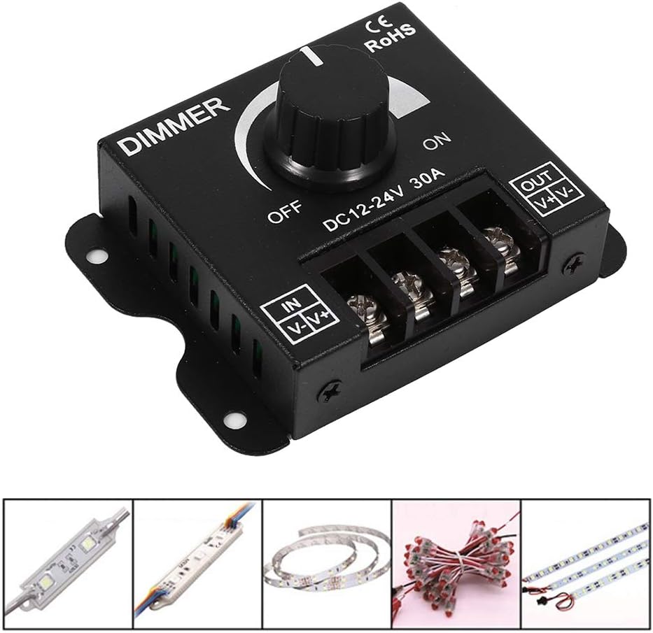 Dimming Controller, 12V-24V 30A Led Switch Manual for LED Strip Light Single Color, black - Image 4