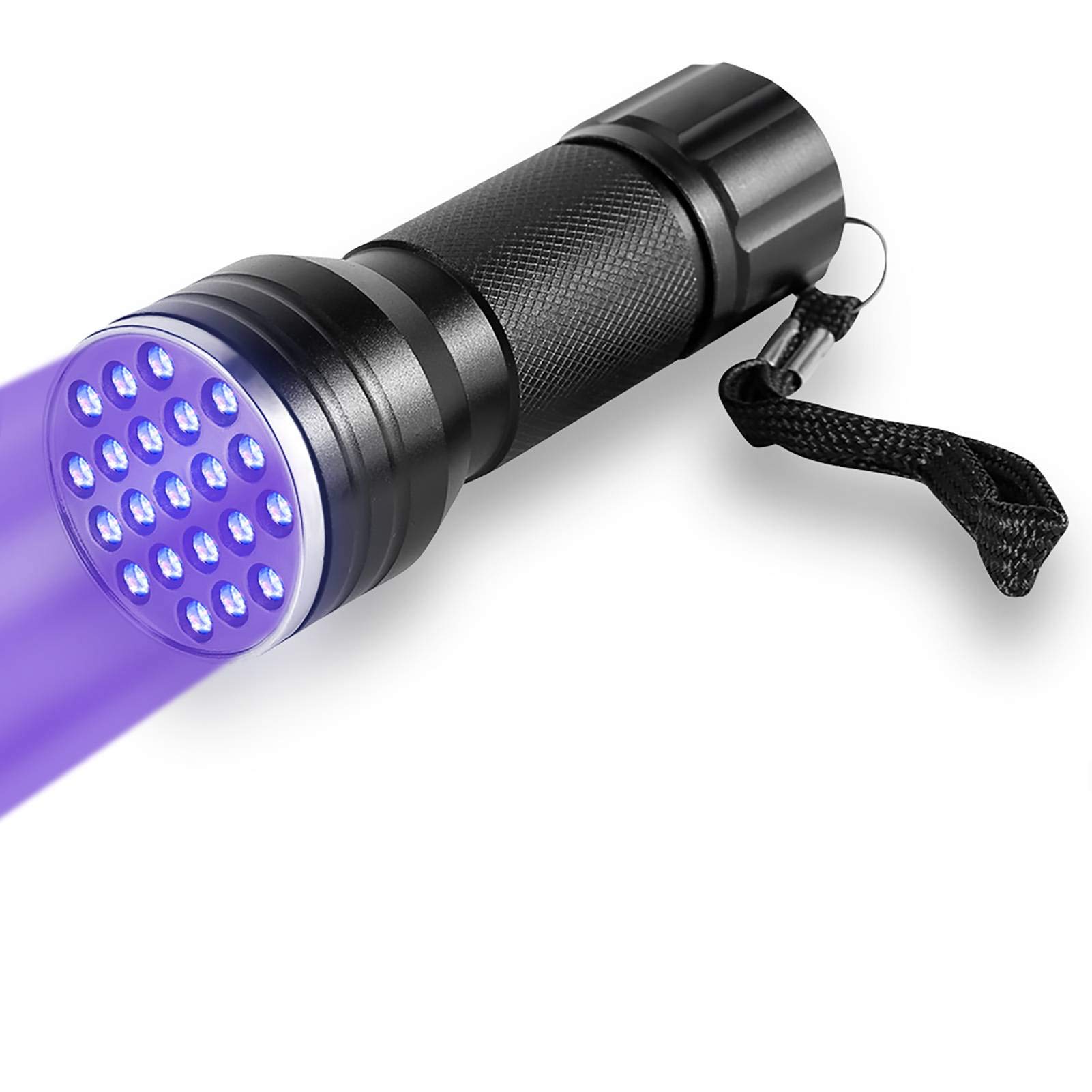 Yosoo Health Gear UV Torch Ultraviolet Flashlight, 21 LED 395nm Blacklight Detector Portable Torch Lamp UV Flashlight Torch for Pet Urine Detector, Find Stains on Clothes Carpet Rugs Floor