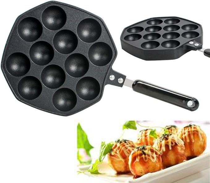 zorvo Cast Iron Griddle for Making Poffertjes Pancake Balls Takoyaki