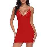 Werkiss Full Slip for Women Under Dress Slim Slip Dress Adjustable Straps Nightgown V Neck Sleepwear Cami Mini Dress