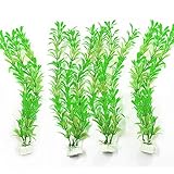4pcs Artificial Aquarium Plants Plastic Water Plant Fish Tank Decoration 11 inch Height Green