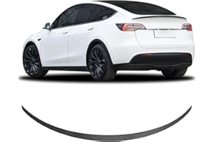 RONGXU AUTO Fit for Tesla Model Y Spoiler Rear Wing 2020-2023 2024 Tesla Model Y Rear Trunk Lip, Sporty Appearance Tesla Model Y Accessories Trunk Spoiler, Matte Carbon Fiber Black