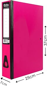 ED Pukka Pink A4 Box File with Document Clip & Push Lock 70mm Spine view 3
