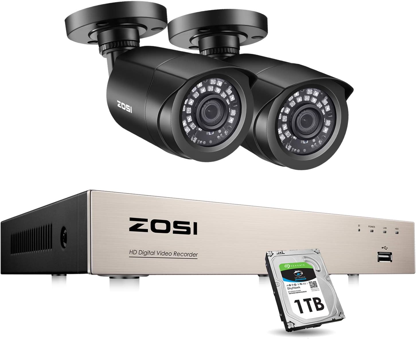 ZOSI 8CH 1080N Home Security CCTV Camera Systems 1TB Hard Drive 1080N