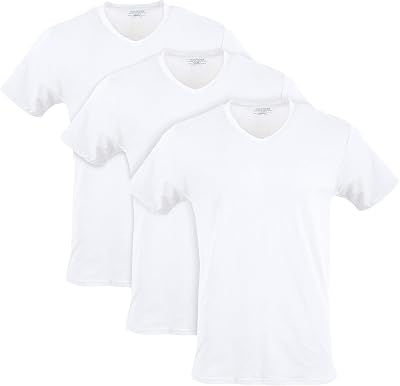 Herren Baumwoll-Stretch-T-Shirts, Multipack Unterwäsche, Artic White (V-Ausschnitt 3er-Pack), XX-Large