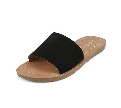 Soda Shoes Efron-S Women Flip Flops Basic Plain Slippers Slip On