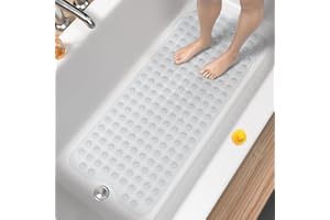 HITSLAM Bath Mat for Tub, Non Slip Bathtub Mat, 101x40cm Extra Long Bath Tub Mat, Machine Washable Bathroom Shower Mat with S