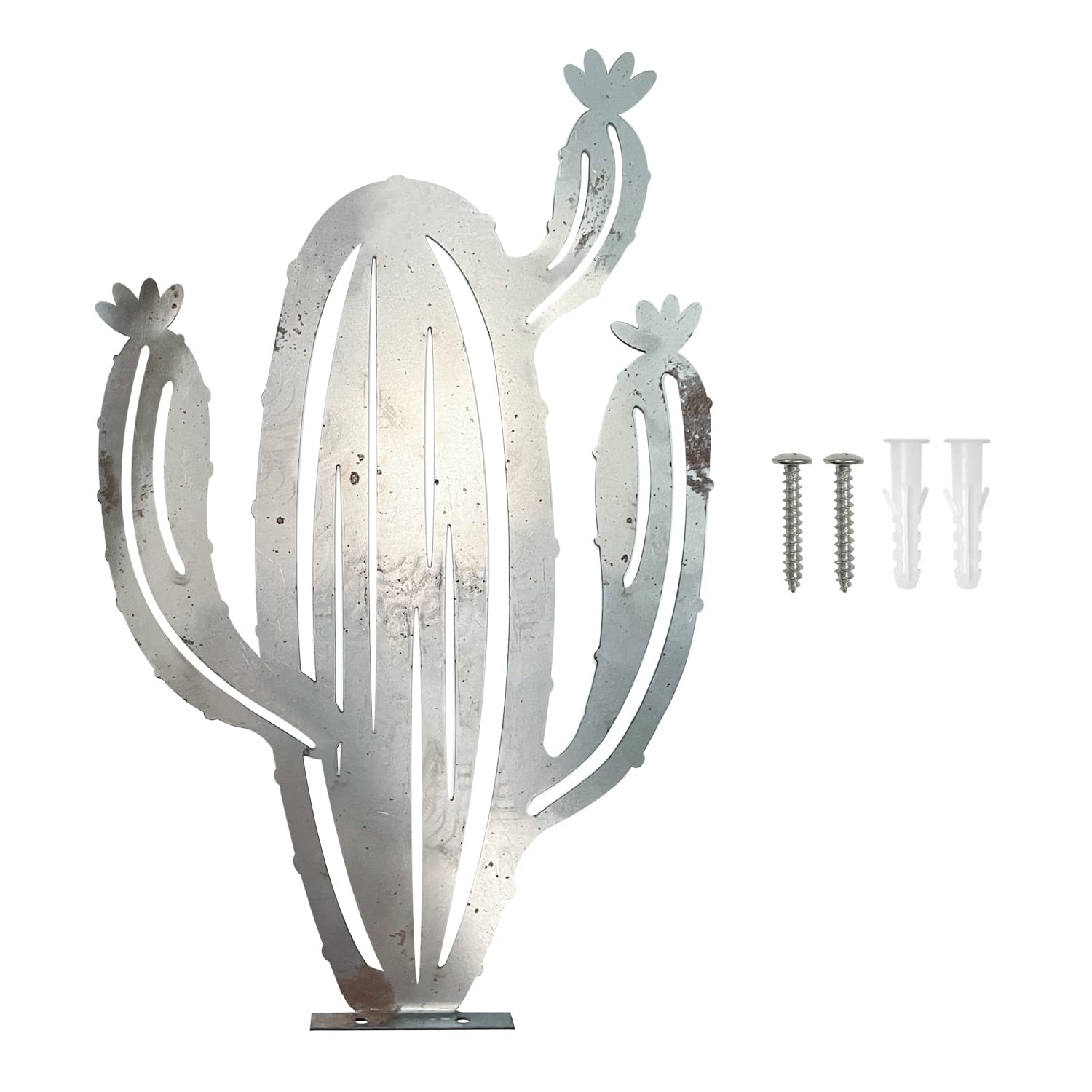 Reagia Rusty Cactus Metal Decoration, Rustic Cactus Garden Accent Cactus Home Decor Metal Wall Cacti for Outdoor Garden Grassland Fence