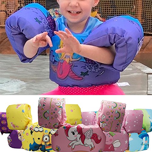 CONHENCI Swim Aid Vest Trainer Life Jacket Floaties for Toddlers(Unicorn)
