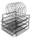 EasyPAG Stackable 3 Tier Desk Organizer Tray Organizer with 5 Sorters,Black