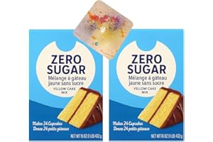 2-Pack Sugar-Free Classic Yellow Cake Mix – 16oz Boxes (Low Carb, Keto Friendly) with Abstract Art Coaster by PaLiSoL CREATiO