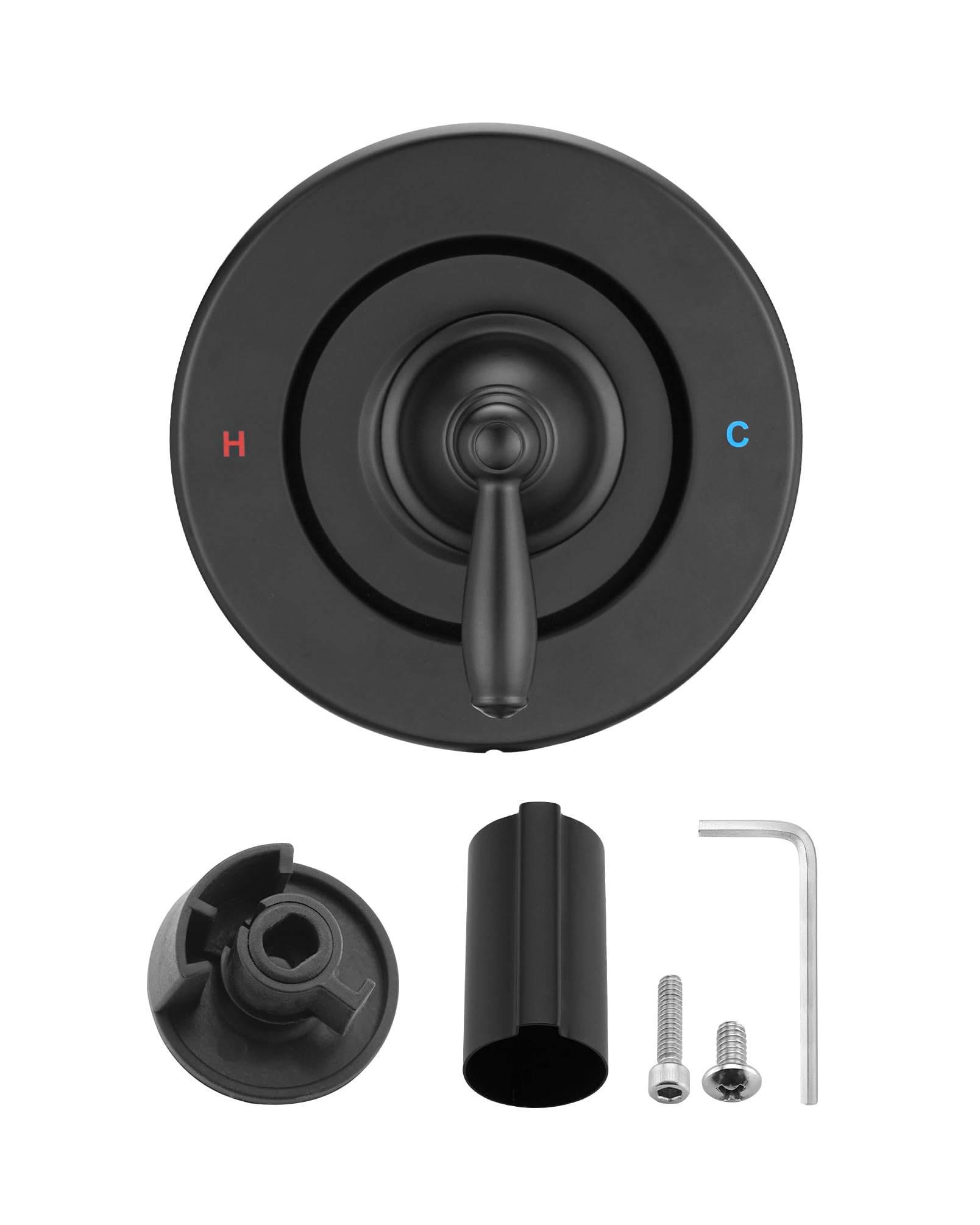 Photo 1 of Replacement for Moen Fit Chateau Valve Shower Faucet Trim Kit Only(Valve& Catridge Not Inclued), Pull-on Push-off Design Knob Elegant Handle, Matte Black