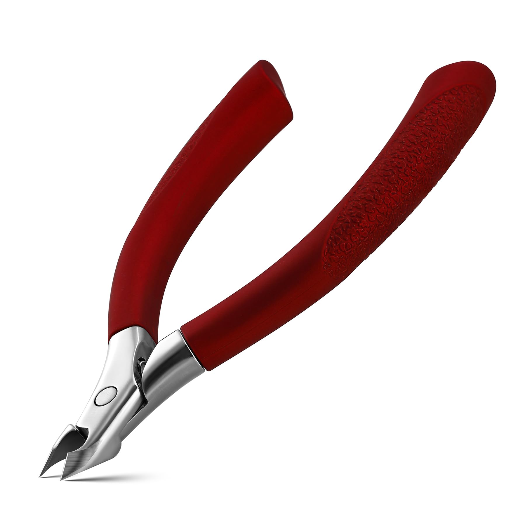 FVION Cuticle Trimmer – Professional Nippers, Rubber Coated Handle Manicure Tools – Stainless Steel Cuticle Cutter for Nails (5mm), Red — image 1