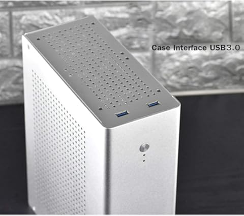 Caja De La Computadora, La Torre PC Gamer Mini ITX Caja HTPC Gabinete De Seguridad, Juego De Escritorio Todo-Aluminio Delgado Chasis Compatible con GPU Tarjeta del Cuchillo,A