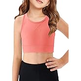 Haloumoning Girls Training Bra Athletic Sports Bra for Kids Racerback Dance Yoga Crop Tops 7-14 Years