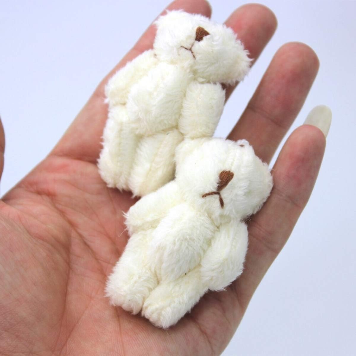 KUDES 12Pcs 6CM Mini Joint Teddy Bear Stuffed Animal Plush Toys Wedding Gift Box Doll Toy for Birthday Cake Wedding Decorations Party Favors Supplies Bag Charm DIY Accessory (12 PCS Bear): Toys & Games