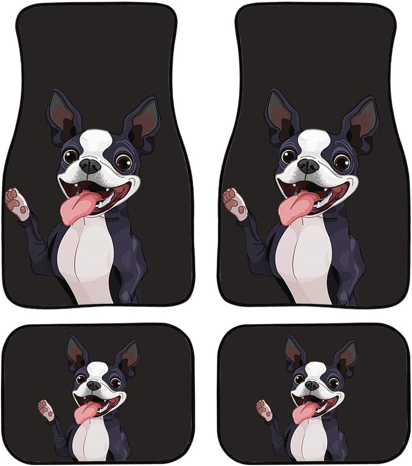 Amazon Com Aoopistc Kawaii Boston Terrier 4pc Set Cute Car Floor