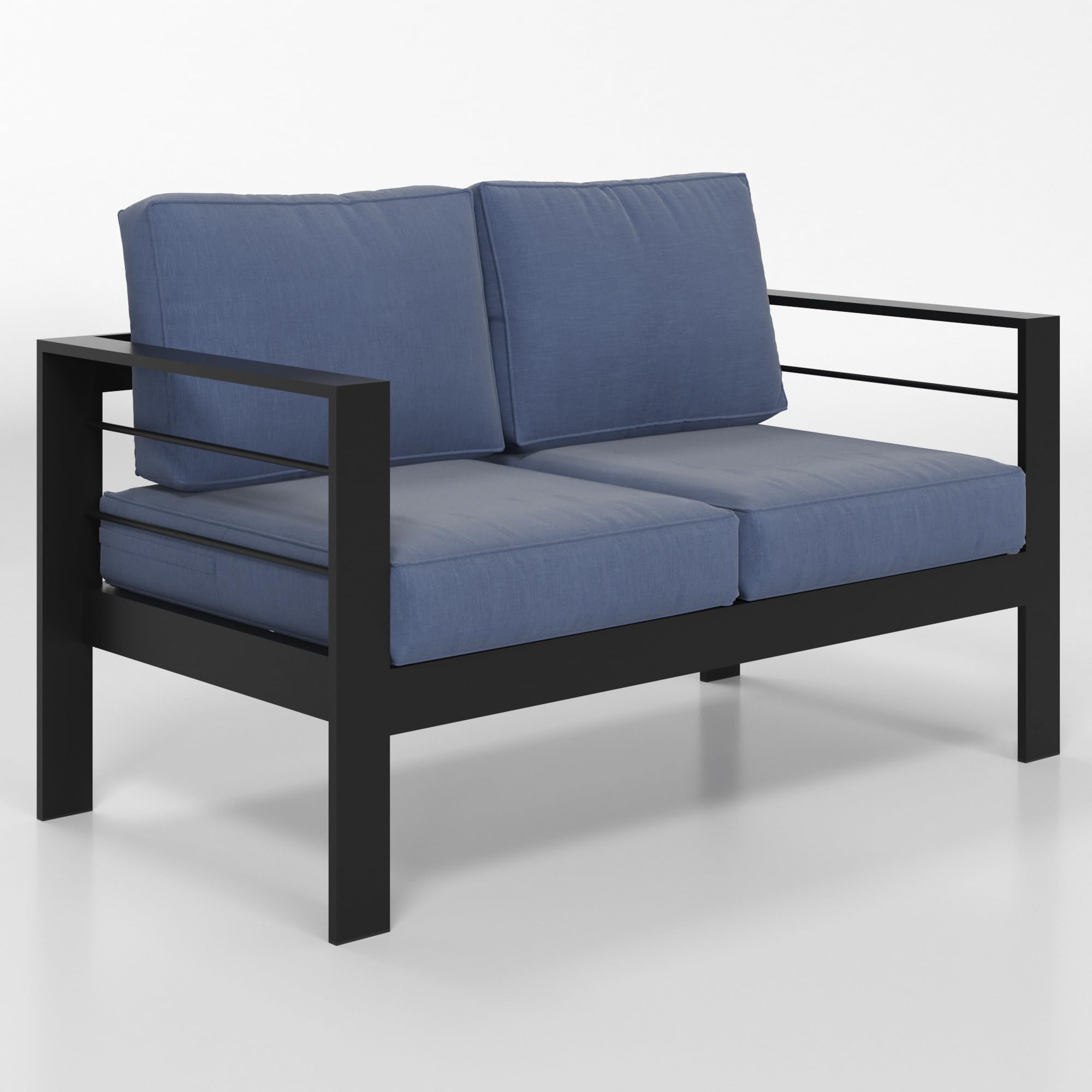 Solaste Aluminum Loveseat Patio Furniture, Weather-Resistant, Blue Image Solaste Aluminum Loveseat Patio Furniture, Weather-Resistant, Blue Image