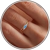 Btysun Turquoise Rings for Women, Birthstone Ring Stocking Stuffers for Wife Mom Girlfriend Sister Birthday Gifts Gold Plated Rings December Birthday Gifts for Women Anniversary Christmas Jewelry