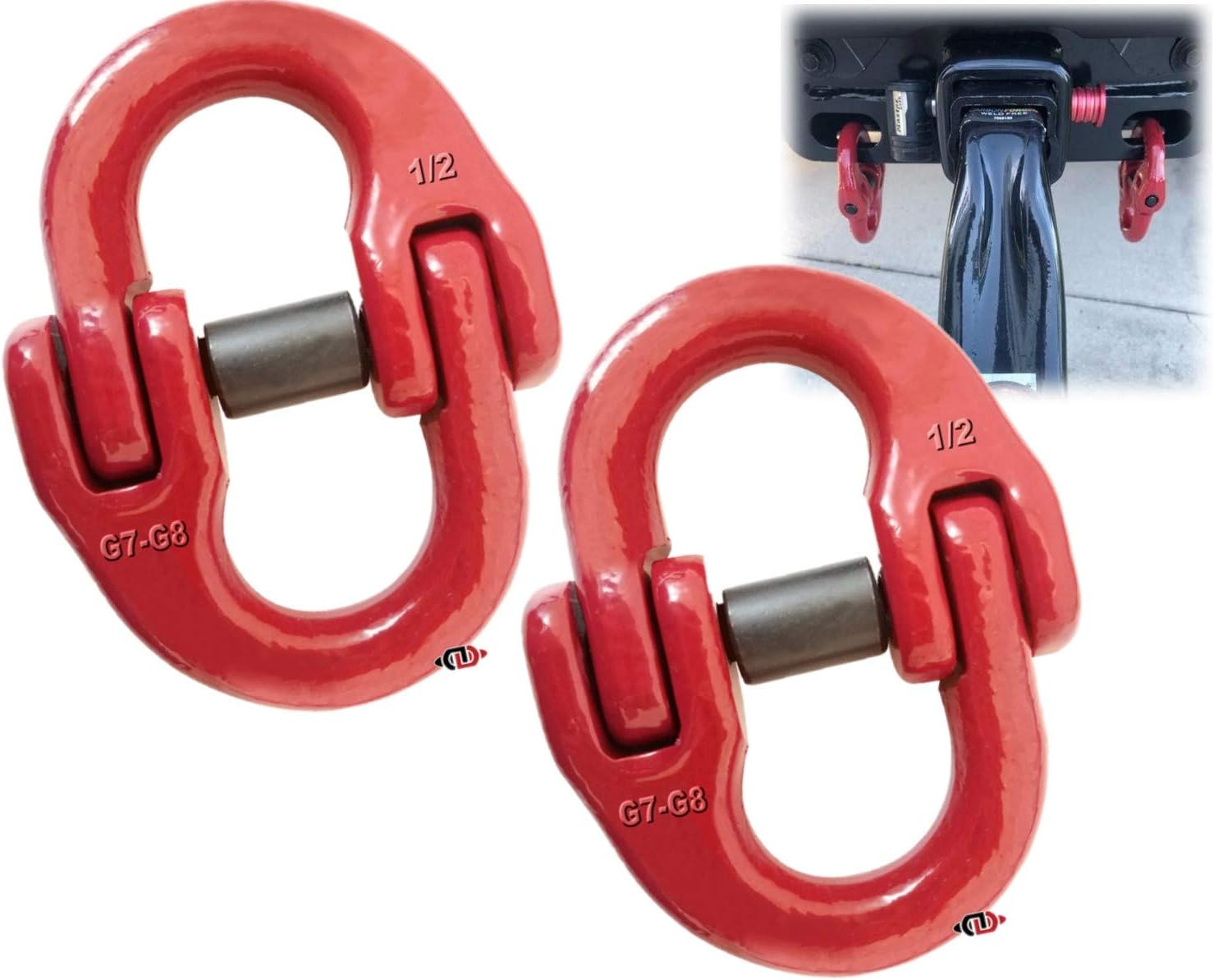 2 Pack Truck Hitch Trailer Safety Chain Connection Extenders Ford Chevy