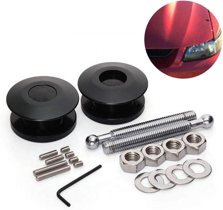 Pack of 2 Latch Universal Push Button Low Profile Hood Pins Lock Car Lock Clip Kit 1.25" Quick Latch for Car Hood Pin Bonnet Lock Bumper Clip
