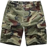 SINAIRSOFT Men's Millitary Shorts,Tactical Camouflage Outdoor Casual Shorts,Multi-Pocket Relaxed Fit Quick Dry Cargo Shorts