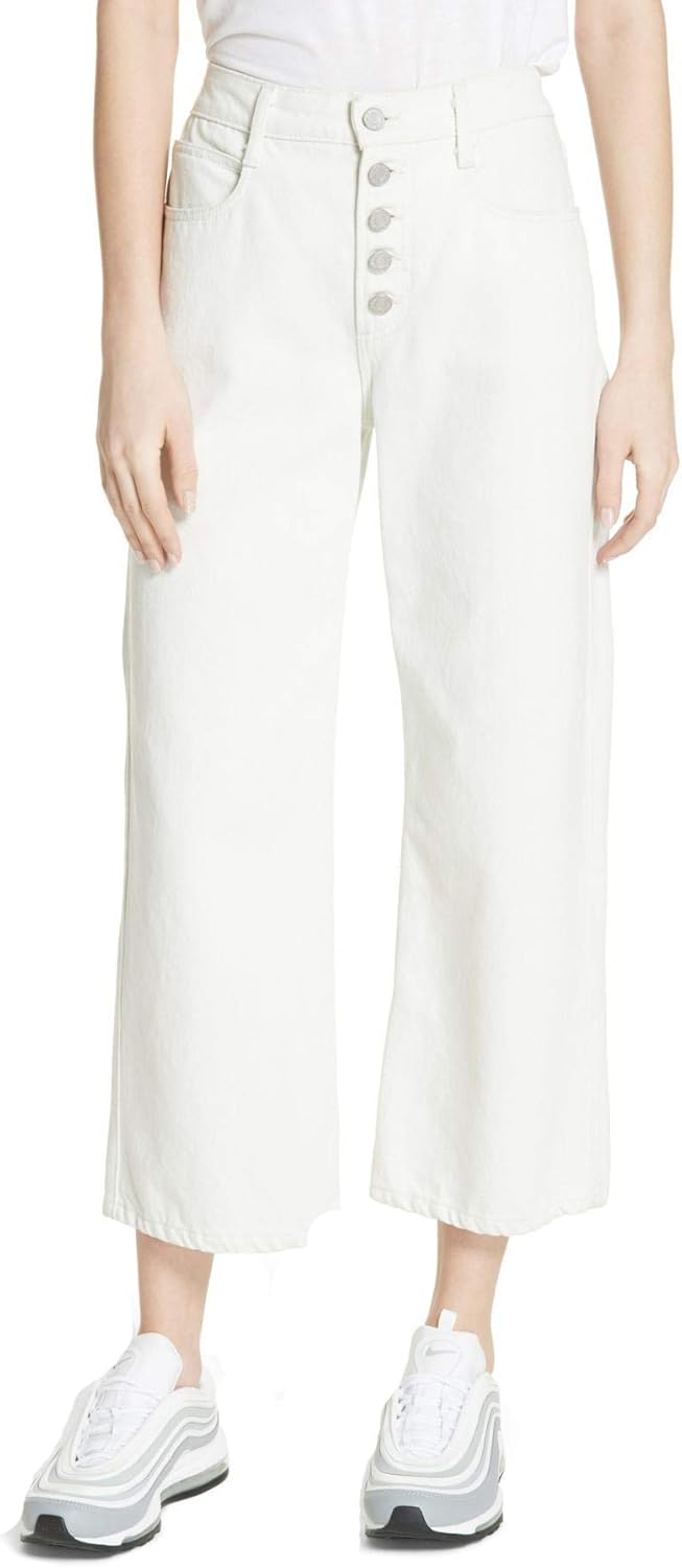 white wide leg cropped jeans