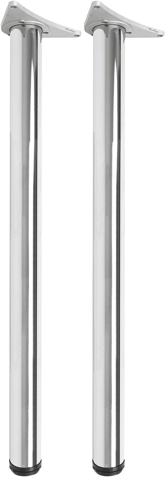 Hartleys 870-890mm Adjustable Table Legs - Chrome Mirror Finish - Pair