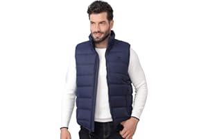 CAMEL CROWN Puffer Vest Men Quilted Winter Padded Sleeveless Jackets Gilet for Casual Work Travel Outdoor