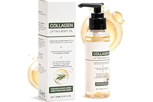 AOGEWON Collagen Lifting Body Oil with Vitamin E and Rosemary, Hydrating Firming Body Lotion for Neck, Chest, Upper Arms, Thi