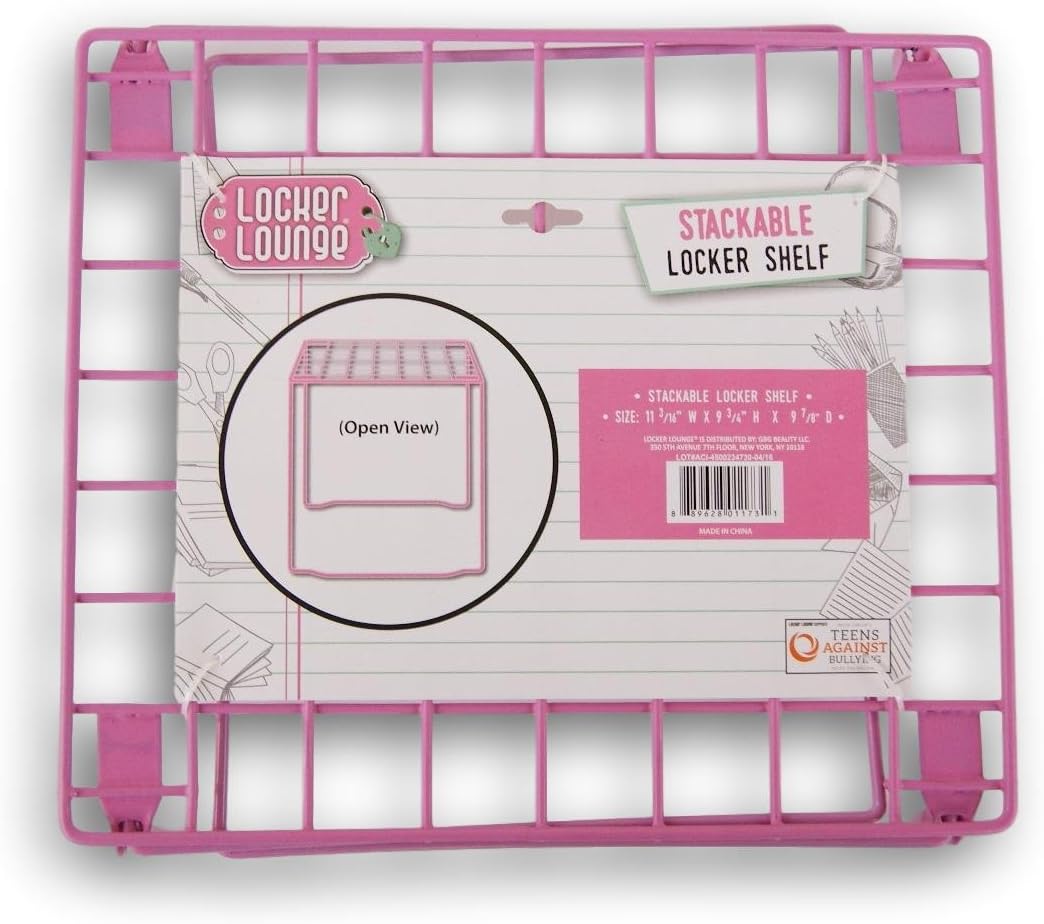 Locker Lounge Stackable Locker Shelf - 11 3/16 x 9 3/4 x 9 7/8 Inches (Pink)