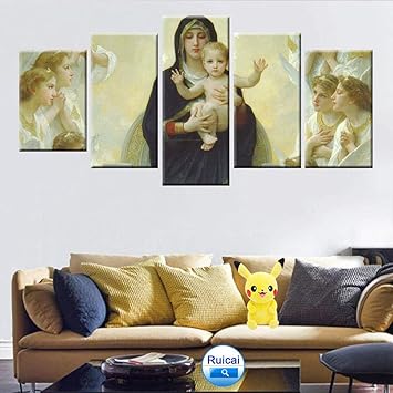 Wodes Virgen Maria Jesus Arte De La Pared Pintura Religiosa Cartel