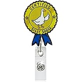 Funny Certified Silly Goose Badge Reel Cute Retractable ID Badge Holder with 360° Rotating Carabiner, Name Tag Clip for Nurse RN LPN CNA MA Office Accessories