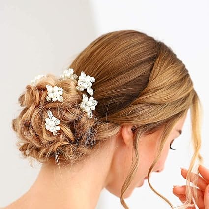 Amazon Com Unicra Bride Wedding Pearl Hair Pins Wedding Hair