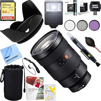 Amazon Com Sony Sel2470gm Fe 24 70mm F2 8 Gm Full Frame E Mount Lens 64gb Ultimate Filter Flash Photography Bundle Camera Photo