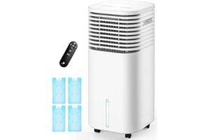 CENSTECH 4-IN-1 Portable Air Conditioners, Evaporative Air Cooler w/4 Modes & 3 Speeds, 15H Timer for Smart Auto-off, 2-Gal Tank for 20H Cooling,17FT Remote,No Hose Needed,120°Oscillating Swamp Cooler