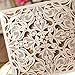 Jofanza 6.3 x 6.3 Inch 50PCS Ivory Wedding Invitations Cards with Envelopes Laser Cut Lace Flower Pattern Invites Card for Qinceanera Engagement Birthday Bridal Shower Graduation Party Invitation