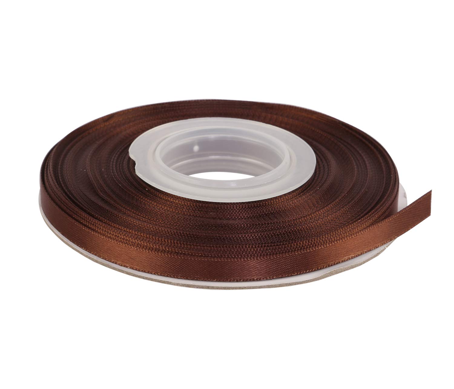 Ribbonitlux 6mm Wide Double Face Satin Ribbon 22 Meters (850-Brown, Set for Gift Wrapping, Party Decor, Sewing Applications, Wedding and Craft