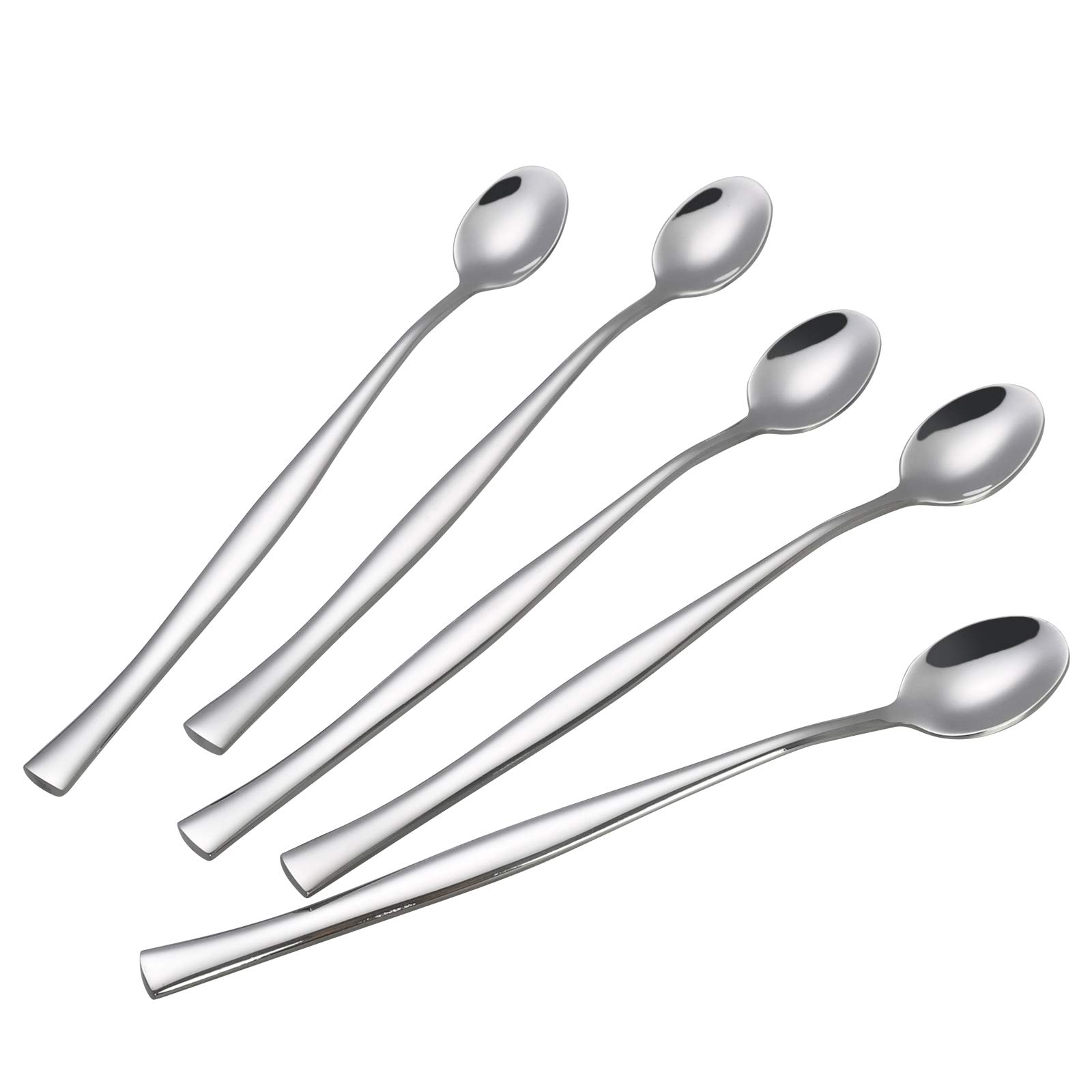 Xowine Set of 12 Long Handle Spoon, Stainless Steel Stirring Ice Tea Spoons, 19.4 cm