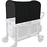 LUAATT Stretchy Panoramic Canopy Compatible with Wonderfold Stroller Wagons W2/W4 All Model,UPF50+ Fabric Sun Shade and Protection for Riders(Black)