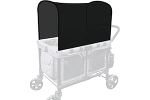 LUAATT Stretchy Panoramic Canopy Compatible with Wonderfold Stroller Wagons W2/W4 All Model,UPF50+ Fabric Sun Shade and Protection for Riders(Black)